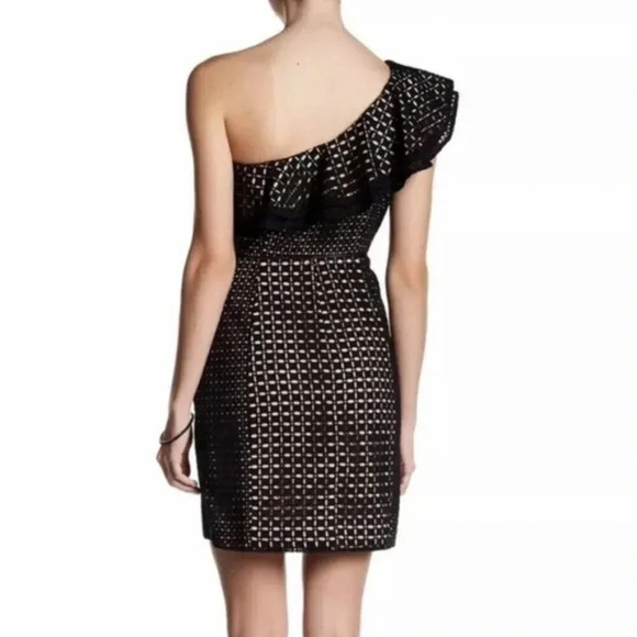 J. Crew Collection One-Shoulder Ruffle Dress Black In Eyelet Size 2 NWT - Picture 3 of 11